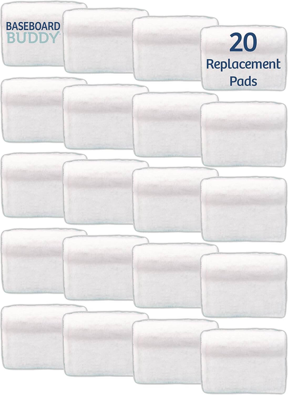 Baseboard Buddy Pad Refills – 20 Pack of Microfiber Replacement Pads